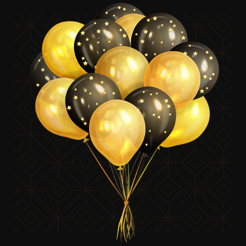 Black and Gold Balloons